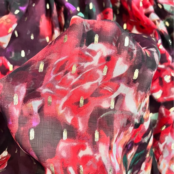 Torrid mock neck chiffon floral midi dress - Picture 8 of 11